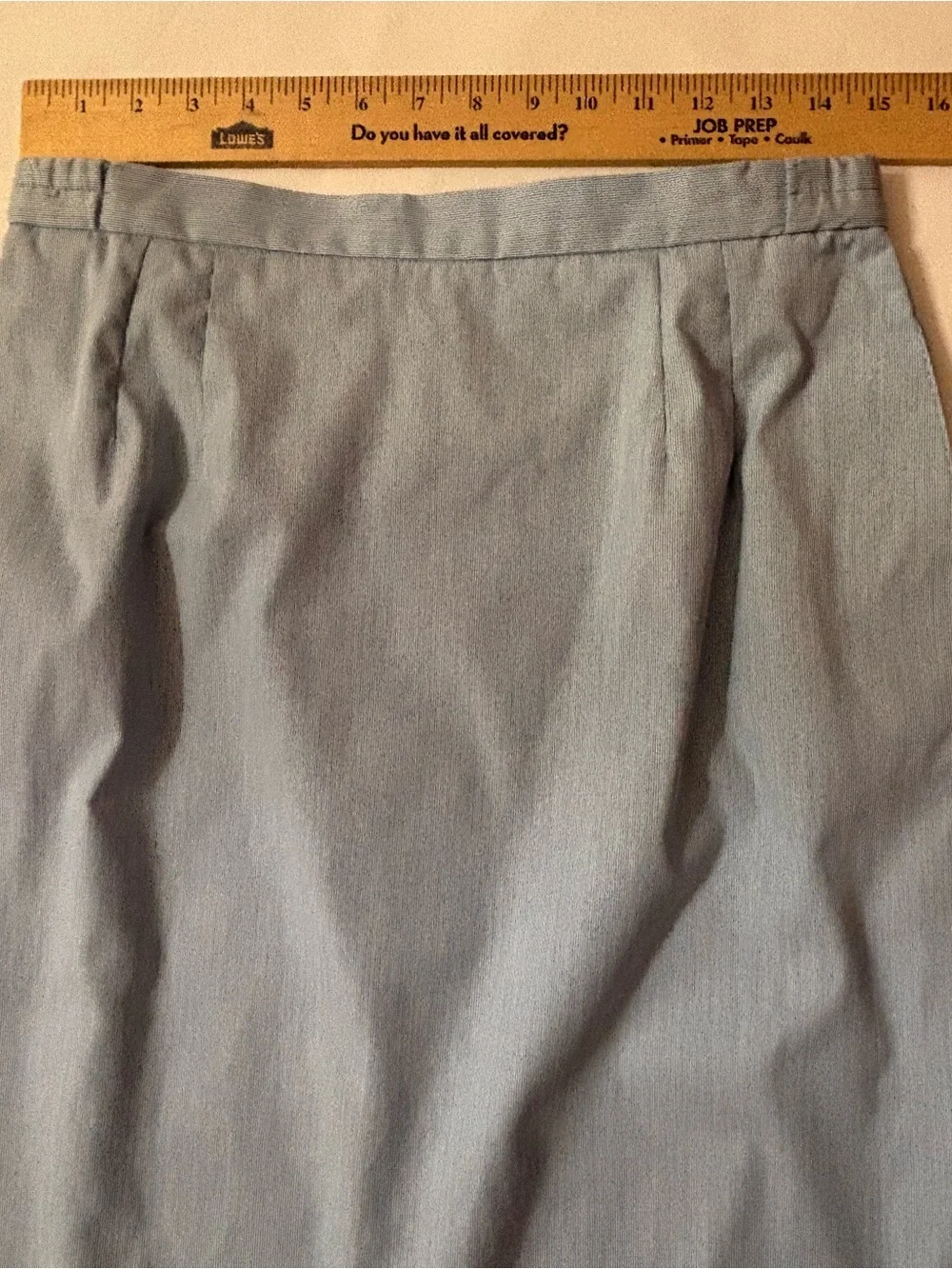 Vintage E. H. WOODS Light Blue Pinstripe Women's Pencil Skirt Sz 12 - Classic